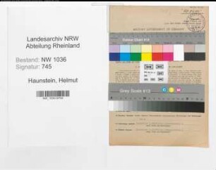 Entnazifizierung Helmut Haunstein , geb. 08.03.1905 (Steiger)