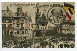Postkarte zur Wiedereroberung von Lemberg