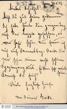 Postkarte vom 26.05.1907