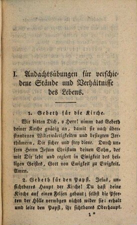 Vollständiges christkatholisches Gebethbuch, 7. Andachtsübungen für verschiedene Stände, für Leidende, Kranke und Sterbende