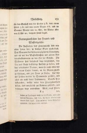 Rettungsanstalten bey Feuers- und Wassergefahr.