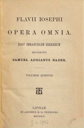 Opera omnia : Post Immanuelem Bekkerum recognovit Samuel Adrianus Naber, 5