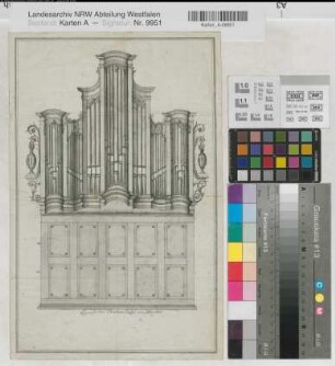 Bergneustadt? (Bergneustadt) Orgelprospekt 1803 o.M. 36,5 x 23,5 Zeichnung Christian Roetzel Nachlaß Roetzel Nr. 13