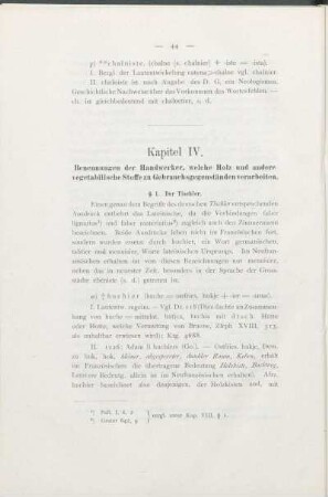 Kapitel IV. Benennungen der Handwerker, welche Holz und andere vegetabilische Stoffe zu Gebrauchsgegenständen verarbeiten.