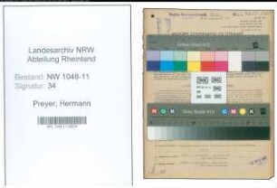 Entnazifizierung Hermann Preyer , geb. 26.02.1898 (Prokurist)
