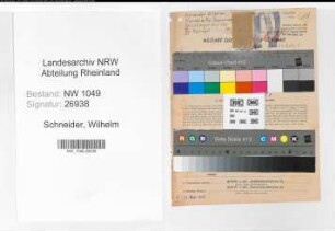 Entnazifizierung Wilhelm Schneider , geb. 04.02.1911 (Bahnwart)