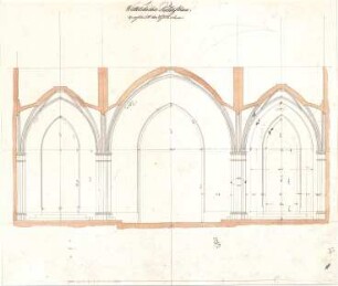 Gärtner, Friedrich von; München; Wittelsbacherpalast - Vestibül (Querschnitt)