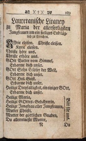 Litaney zu unser lieben Frauen - Gebett auf die Litaney - Mariae Freuden-Gebettlein - Gebett zu der Mutter Gottes - Seufftzer zu Maria.