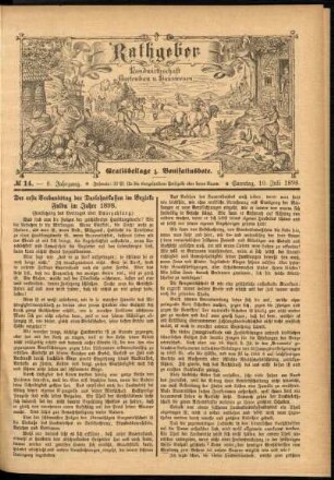 Ausgabe vom Sonntag, den 10. Juli 1898.
