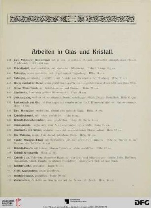 Arbeiten in Glas und Kristall (Nr. 444-504)