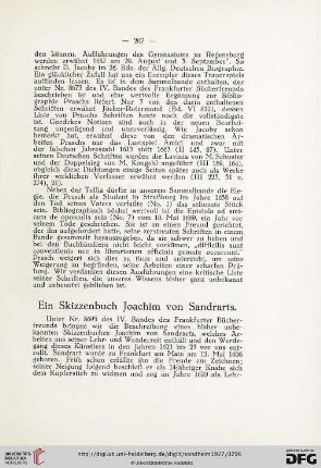 Ein Skizzenbuch Joachim von Sandrarts