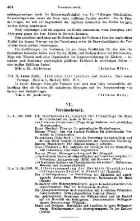 464, G. Anton. Ärztliches über Sprechen und Denken. 1907