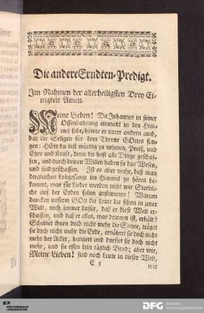 Die andere Erndten-Predigt