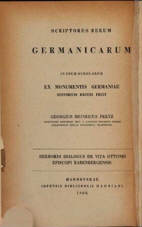 Herbordi dialogus de vita Ottonis episcopi Babenbergensis