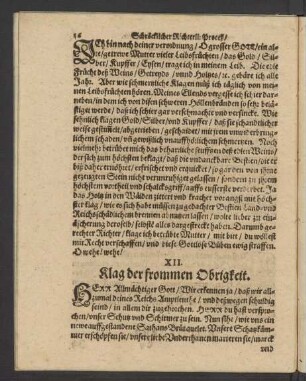 XII. Klag der frommen Obrigkeit.