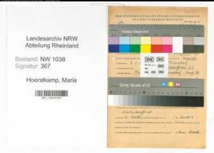 Entnazifizierung Maria Hoerstkamp , geb. 04.01.1922 (Philologin)