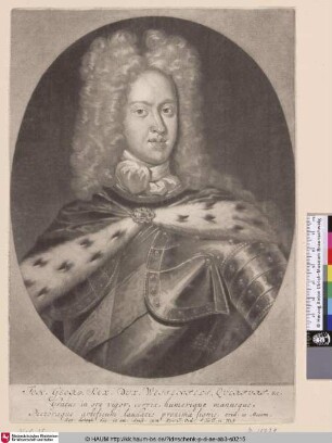 Joh. Georg. Sax. Dux. WEissenfels, Querfurt
