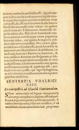 Sententia Udalrici Zasii.