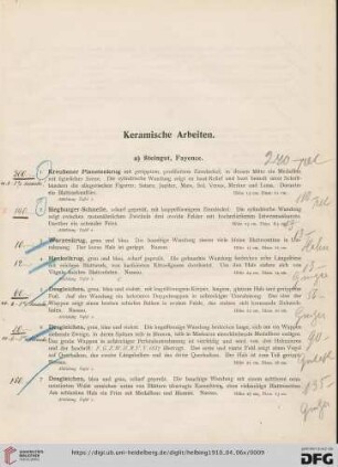 Keramische Arbeiten (Nr. 1-72)