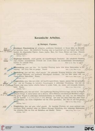 Keramische Arbeiten (Nr. 1-72)