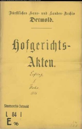 Erfling, Kord Hermann zu Kachtenhausen gegen Joh. Hermann Weeke im Mackenbruche - Schuldforderung