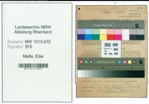 Entnazifizierung Else Mella , geb. 21.01.1896 ()