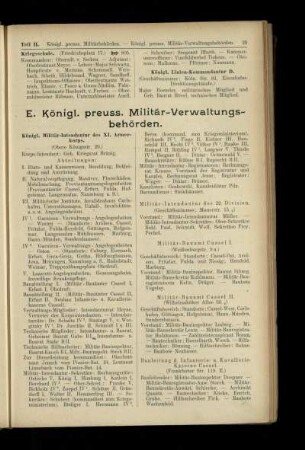 Königl. preuss. Militär-Verwaltungsbehörden