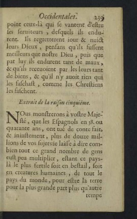 Extrait de la raison cinquième.