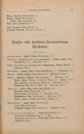 Bäcker- und Konditor-Zwangsinnung Weißensee