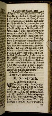 III. Fest-Gebethe.