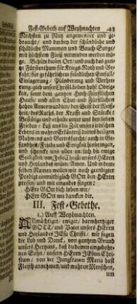 III. Fest-Gebethe.