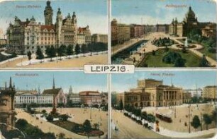 Leipzig: Neues Rathaus, Reichsgericht, Augustusplatz, Neues Theater