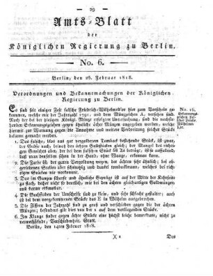 No. 6, 25. Februar 1818