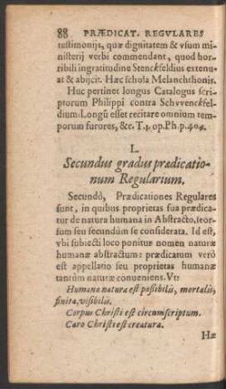 L. Secundus gradus praedicationum Regularium.