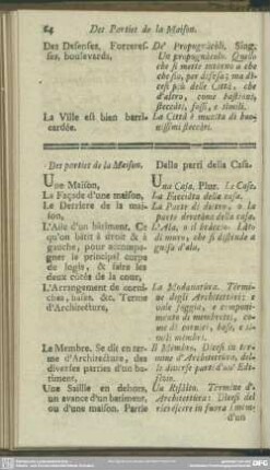 Des parties de la Maison
