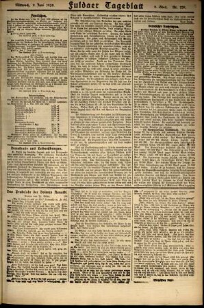 Zweite Ausgabe vom Mittwoch, den 09. Juni 1920.