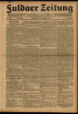 Erste Ausgabe vom Dienstag, den 02. Dezember 1913.