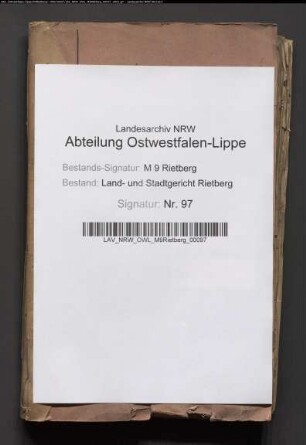 Einrichtung des Gerichts in Rietberg, Bd. 2