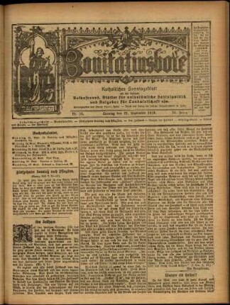 Ausgabe vom Sonntag, den 21. September 1919.