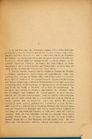 Justins, des Philosophen und Märtyrers, Rechtfertigung des Christentums : Apologie I u. II
