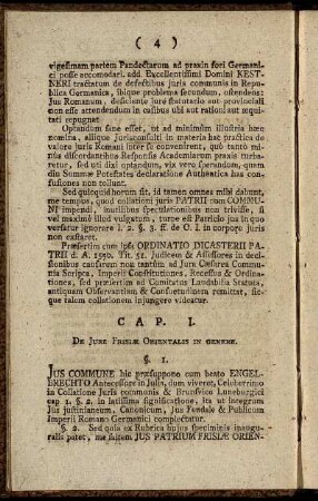 Cap. I. De Jure Frisiæ Orientalis In Genere.