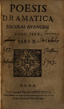 Poesis Dramatica Nicolai Avancini E Soc. Iesv, 5