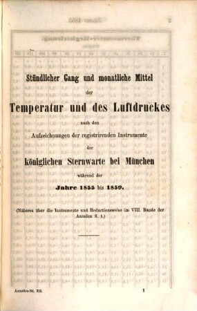 Annalen der Königlichen Sternwarte bei München. 12 = 27 d. Gesamtw. 1860