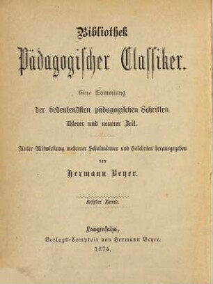 Joh. Friedr. Herbart's Pädagogische Schriften : mit Herbarts Biographie, 1