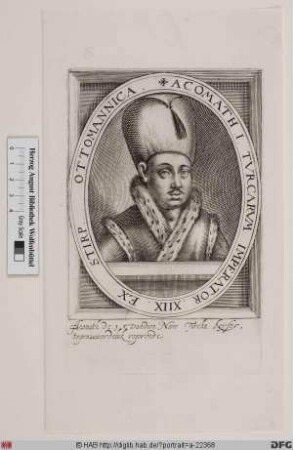 Bildnis Achmed I., Sultan der Türkei (reg. 1603-17)