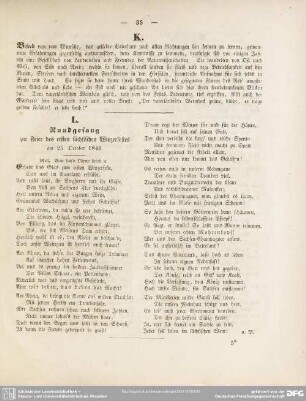 L. Rundgesang zur Feier des ersten sächsischen Winzerfestes am 25. October 1840