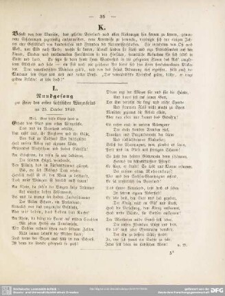 L. Rundgesang zur Feier des ersten sächsischen Winzerfestes am 25. October 1840