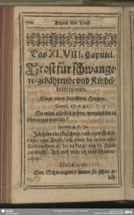 Das XLVIII. Capittel. Trost für schwangere, gebährende und Kindelbetterinnen