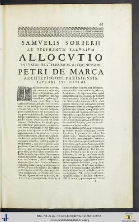 Allocutio in funere Petri de Marca.