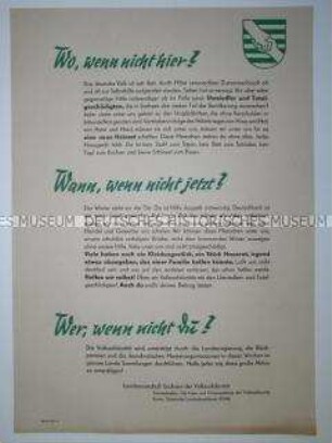 Maueranschlag mit einem Aufruf der Volkssolidarität Sachsen